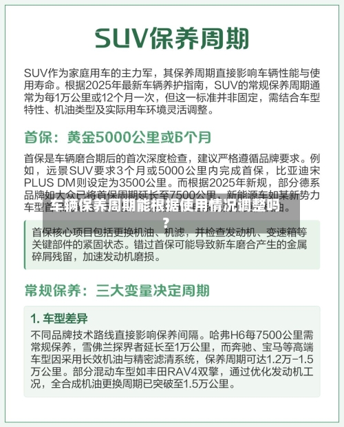 车辆保养周期能根据使用情况调整吗?-第2张图片
