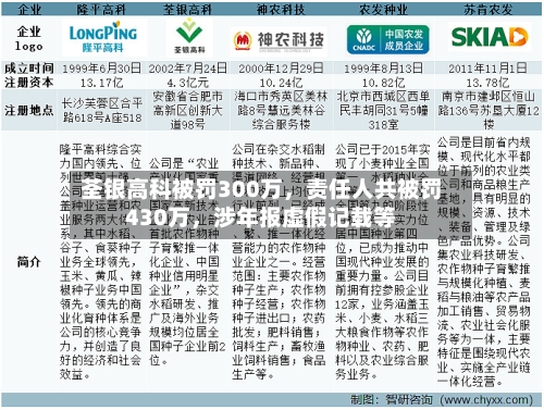 荃银高科被罚300万	，责任人共被罚430万，涉年报虚假记载等-第2张图片