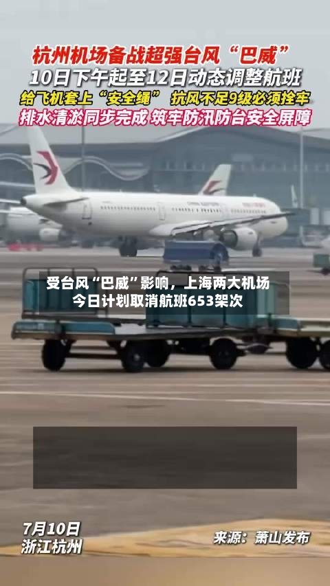 受台风“巴威”影响，上海两大机场今日计划取消航班653架次-第3张图片