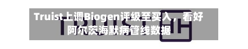 Truist上调Biogen评级至买入	，看好阿尔茨海默病管线数据-第3张图片
