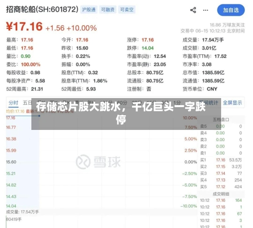 存储芯片股大跳水,千亿巨头一字跌停