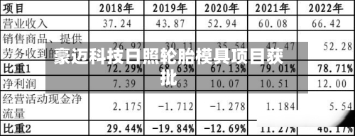 豪迈科技日照轮胎模具项目获批-第2张图片