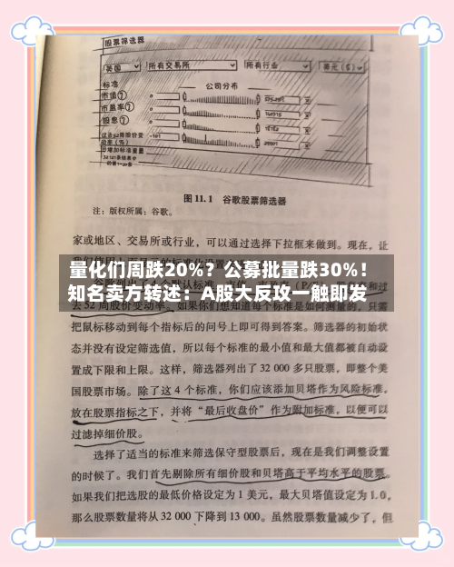 量化们周跌20%?公募批量跌30%!知名卖方转述:A股大反攻一触即发-第3张图片