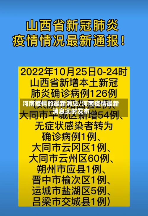 河南疫情的最新消息/河南疫情最新消息实时发布