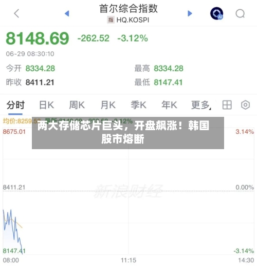 两大存储芯片巨头,开盘飙涨!韩国股市熔断
