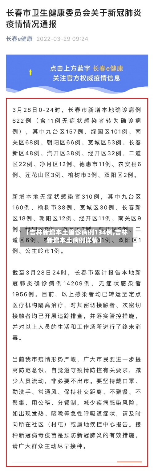 【吉林新增本土确诊病例134例,吉林新增本土病例详情】-第3张图片