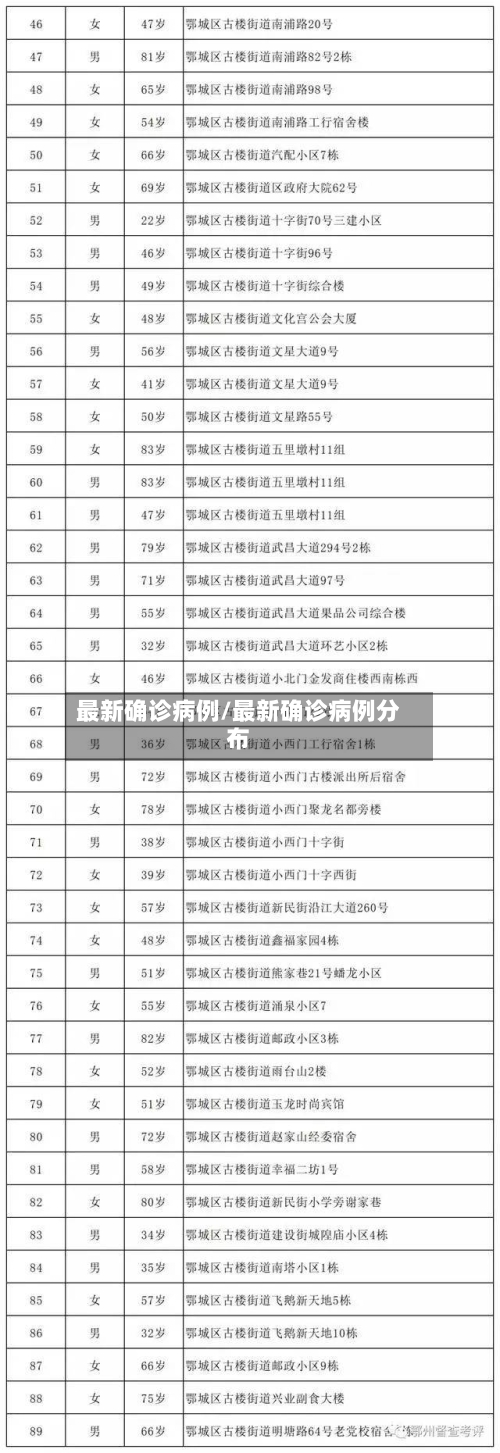 最新确诊病例/最新确诊病例分布