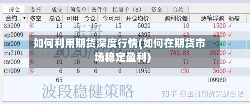 如何利用期货深度行情(如何在期货市场稳定盈利)-第1张图片