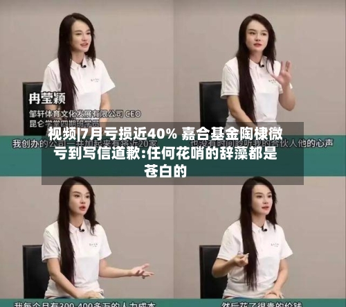 视频|7月亏损近40% 嘉合基金陶棣微亏到写信道歉:任何花哨的辞藻都是苍白的-第2张图片
