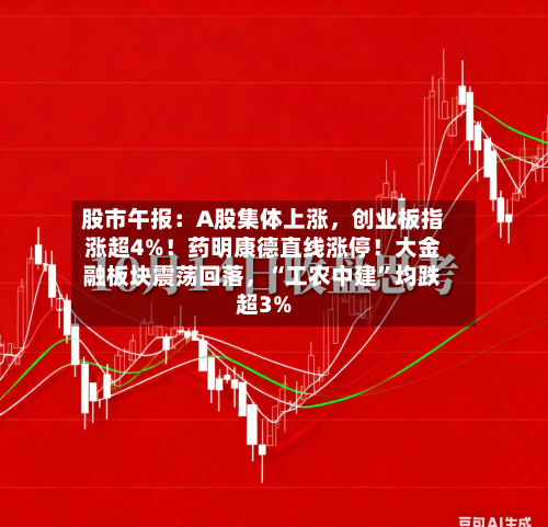 股市午报:A股集体上涨,创业板指涨超4%!药明康德直线涨停!大金融板块震荡回落,“工农中建”均跌超3%