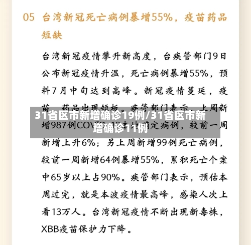 31省区市新增确诊19例/31省区市新增确诊11例