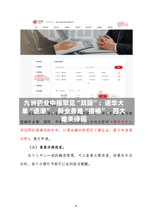 九洲药业中报罕见“双降”：诺华大单“退潮	”	、新业务难“接棒”，四大难关待闯-第2张图片