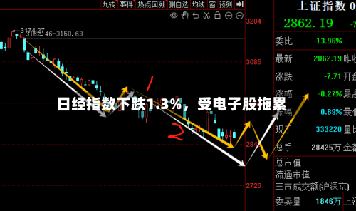 日经指数下跌1.3%，受电子股拖累