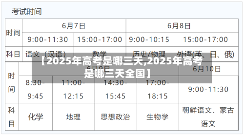 【2025年高考是哪三天,2025年高考是哪三天全国】-第3张图片